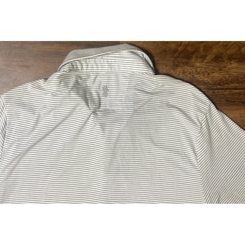 Cariloha Bamboo Comfort Polo Shirt S/S WHITE GRAY STRIPES Men's 2XL - Picture 4 of 5